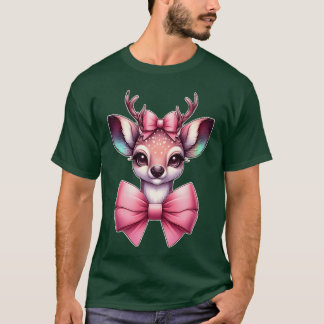 Christmas Rein Merry Christmas Pink Animal retro T-Shirt