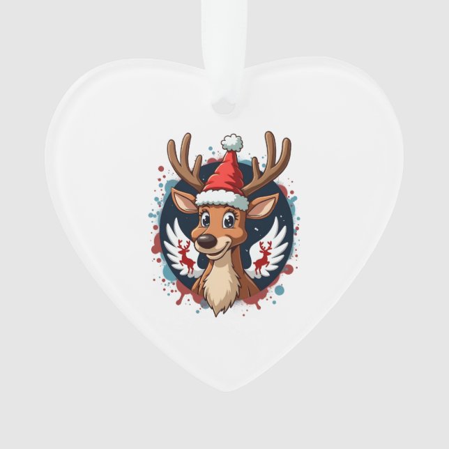 christmas Reindeer (2) Ornament (Front)