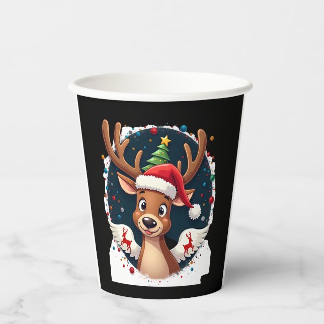 christmas Reindeer (2) Paper Cups (Front)