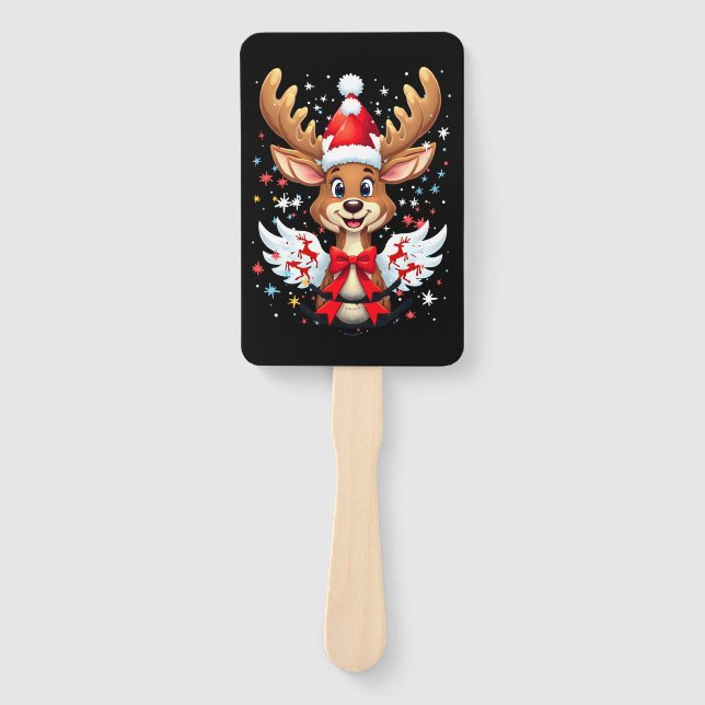 christmas Reindeer (3) Hand Fan (Front)