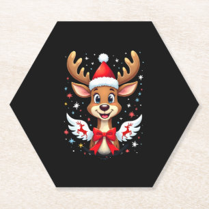 christmas Reindeer (3) Paper Coaster