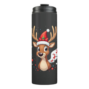 christmas Reindeer (5) Thermal Tumbler