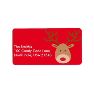 Christmas Reindeer Address Labels Personalise