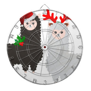 christmas reindeer alpacas dartboard