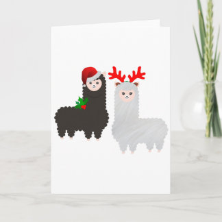 christmas reindeer alpacas holiday card