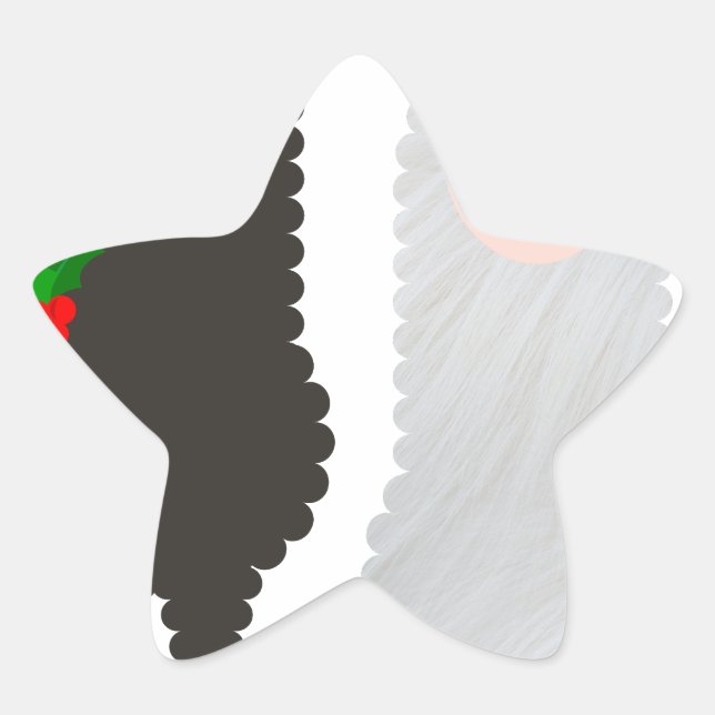 christmas reindeer alpacas star sticker (Front)