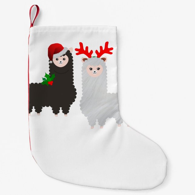 christmas reindeer alpacas stocking (Front)