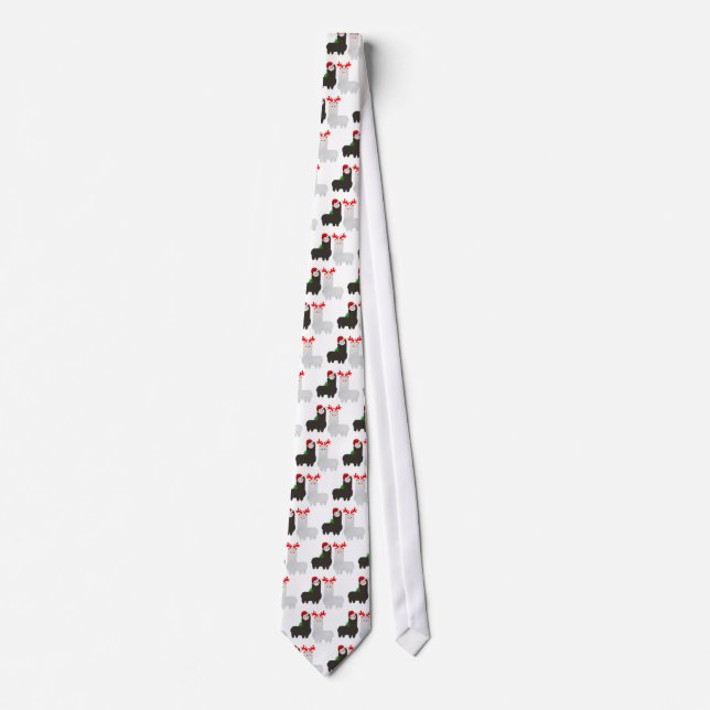 christmas reindeer alpacas tie (Front)