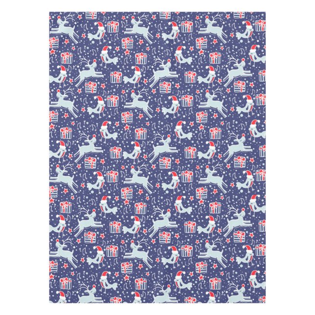 Christmas reindeer and singing bird table cloth (Front)