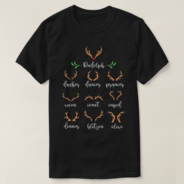 Christmas Reindeer Antlers Holiday Celebrations  T-Shirt (Design Front)