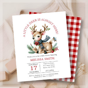 Christmas Reindeer Baby Shower Budget Invitation