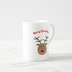Christmas reindeer bone china speciality tea mug
