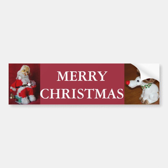 Christmas Reindeer Bumper Sticker (Front)
