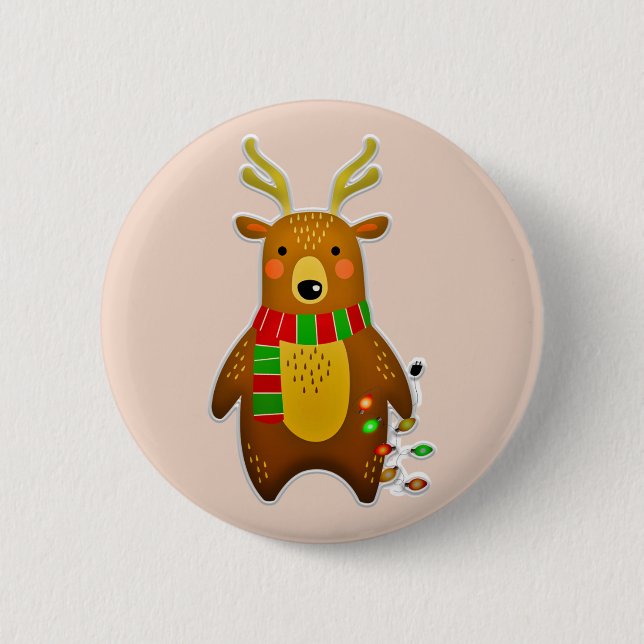 christmas reindeer button (Front)