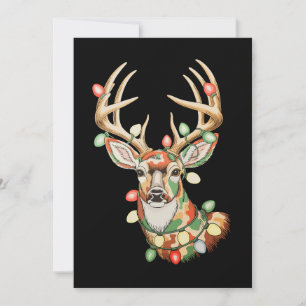 Christmas Reindeer Camo Deer Holiday Hunting Xmas Card