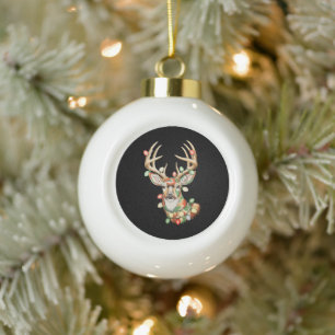Christmas Reindeer Camo Deer Holiday Hunting Xmas Ceramic Ball Christmas Ornament