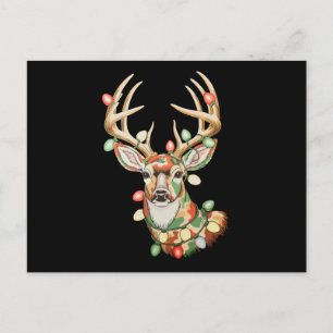 Christmas Reindeer Camo Deer Holiday Hunting Xmas Postcard