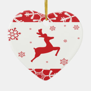 Christmas Reindeer Ceramic Ornament