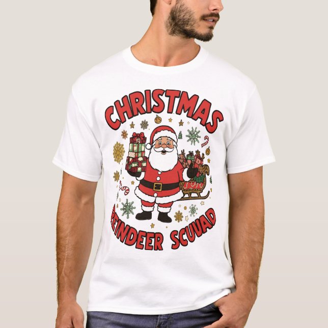 Christmas Reindeer Crew Matching Family Shirt (Front)