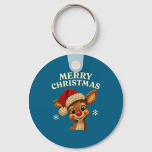 Christmas Reindeer Crochet Cute Merry Christmas Re Key Ring