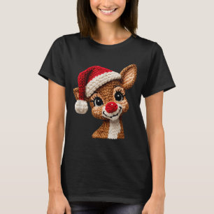 Christmas Reindeer Crochet Cute Merry Christmas Re T-Shirt