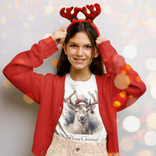 Christmas Reindeer, customisable T-Shirt