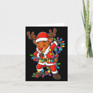 Christmas Reindeer Dabbing Lights Santa Xmas For M Card