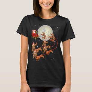 Christmas Reindeer Dachshund Dog pet xmas day T-Shirt