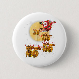 Christmas Reindeer Dachshund Dog Shirts Funny 6 Cm Round Badge