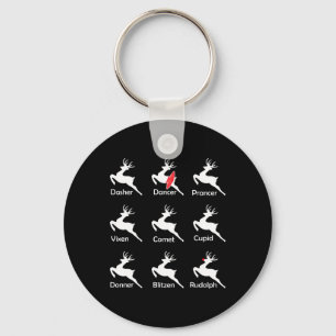 Christmas Reindeer Dancer Ballet Ballerina Dance T Key Ring