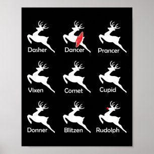 Christmas Reindeer Dancer Ballet Ballerina Dance T Poster