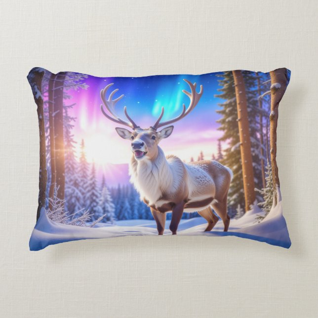 Christmas Reindeer Decorative Cushion (Front)