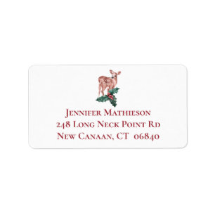 Christmas Reindeer Deer Red Winter Wedding Party Label