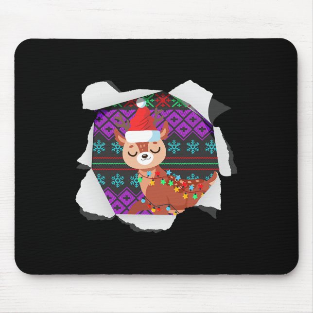 Christmas Reindeer Design Ugly Chrismas  Mouse Pad (Front)