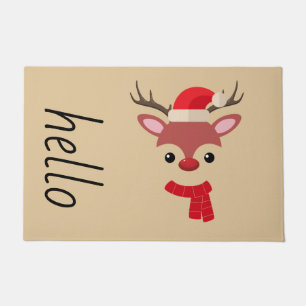Christmas Reindeer face Doormat