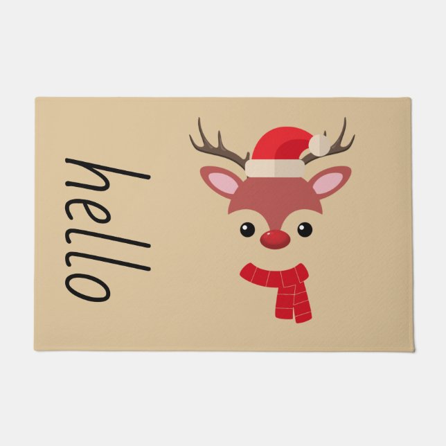 Christmas Reindeer face Doormat (Front)