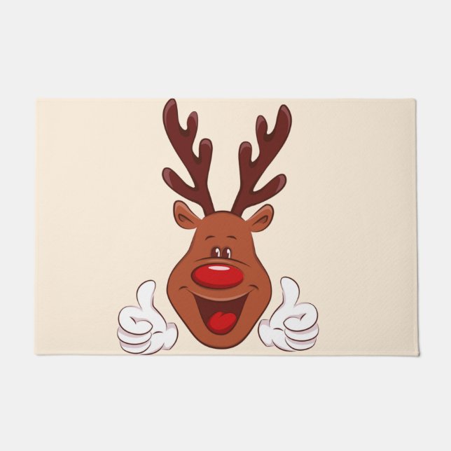 Christmas Reindeer face Doormat (Front)