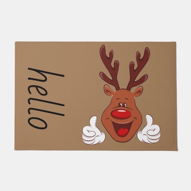 Christmas Reindeer face Doormat (Front)
