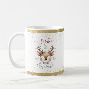 Christmas reindeer Face Holiday Gifts Coffee Mug