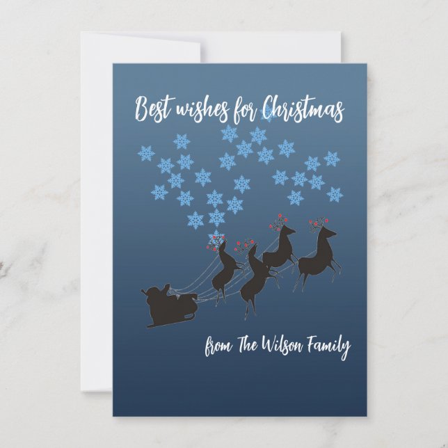 Christmas Reindeer Flat Note Card (Front)
