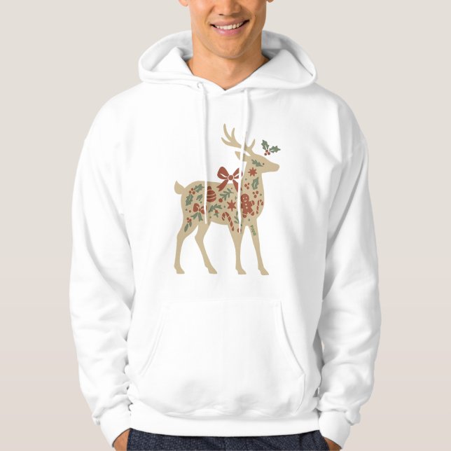 Christmas Reindeer Floral Art Kids Hoodies/Sweats Hoodie (Front)