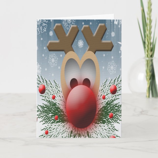 Christmas Reindeer Funny Holidays Humour Xmas Holiday Card (Front)