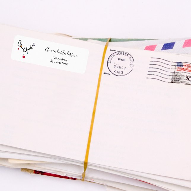 Christmas reindeer funny modern address return label (Creator Uploaded)