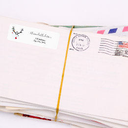 Christmas reindeer funny modern address return return address label