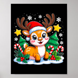 Christmas Reindeer Funny Xmas Squad Boys Girls Tod Poster