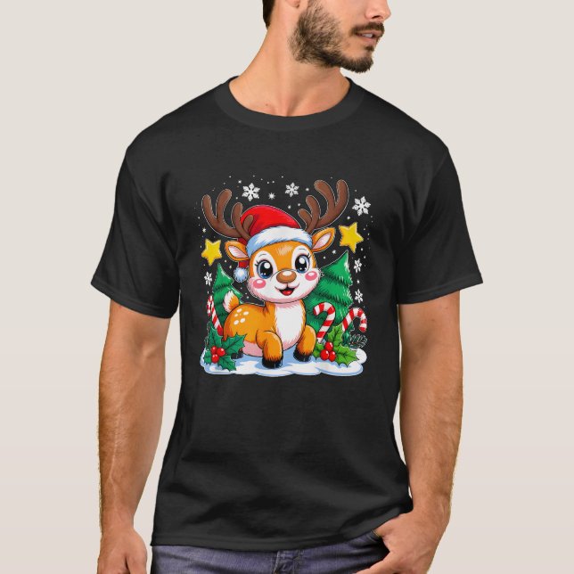 Christmas Reindeer Funny Xmas Squad Boys Girls Tod T-Shirt (Front)