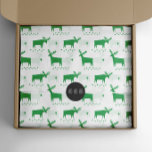 Christmas reindeer. Green woodland animal pattern  Tissue Paper<br><div class="desc">Christmas green woodland reindeer pattern Tissue Paper for winter holiday gift.</div>