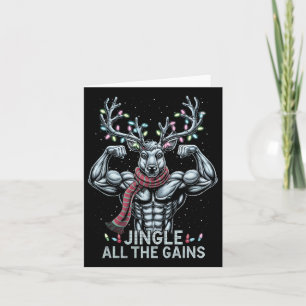 Christmas Reindeer Gym Workout Jingle All The Gain Card