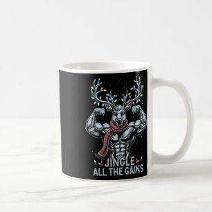 Christmas Reindeer Gym Workout Jingle All The Gain Coffee Mug