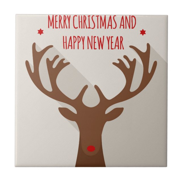 Christmas reindeer hip cool elk modern ceramic tile (Front)